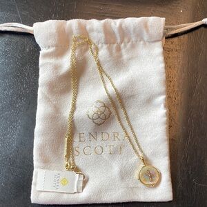 Kendra Scott Gold Necklace with Iridescent Letter I Charm